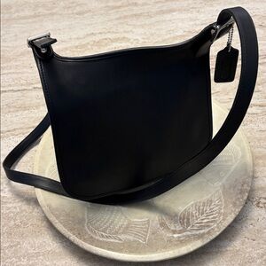 Vintage Coach Slim Flap Hippie Bag in Glove Tanned Black Leather